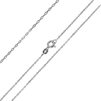 Italian Sterling Silver Cable Chain Rhodium-Plated
