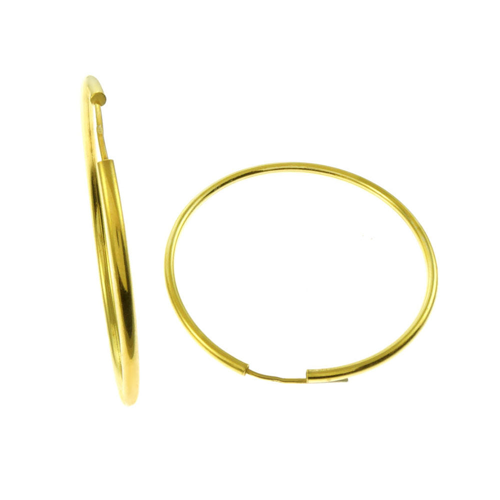 Sterling Silver Gold Plated Endless Hoop Earrings