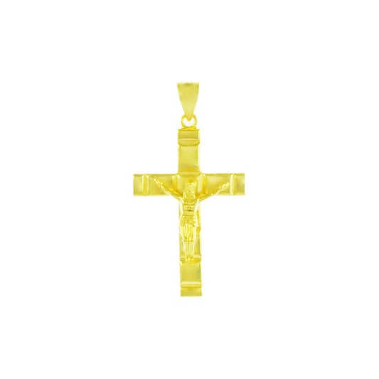 Crucifix Cross Sterling Silver Gold Plated Pendant