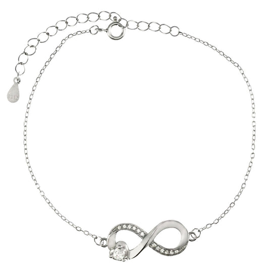 Infinity Sterling Silver Rhodium Bracelet