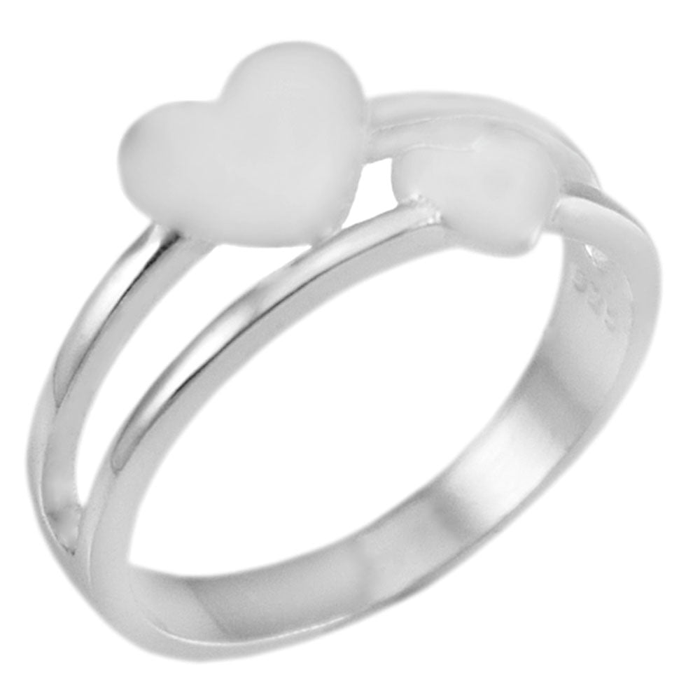 Sterling Silver Double Hearts Ring