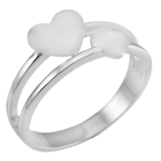 Sterling Silver Double Hearts Ring