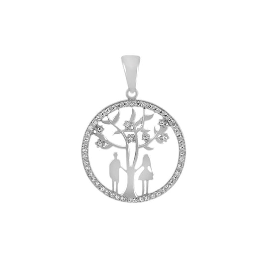 Tree of Life with Couple CZ Pendant