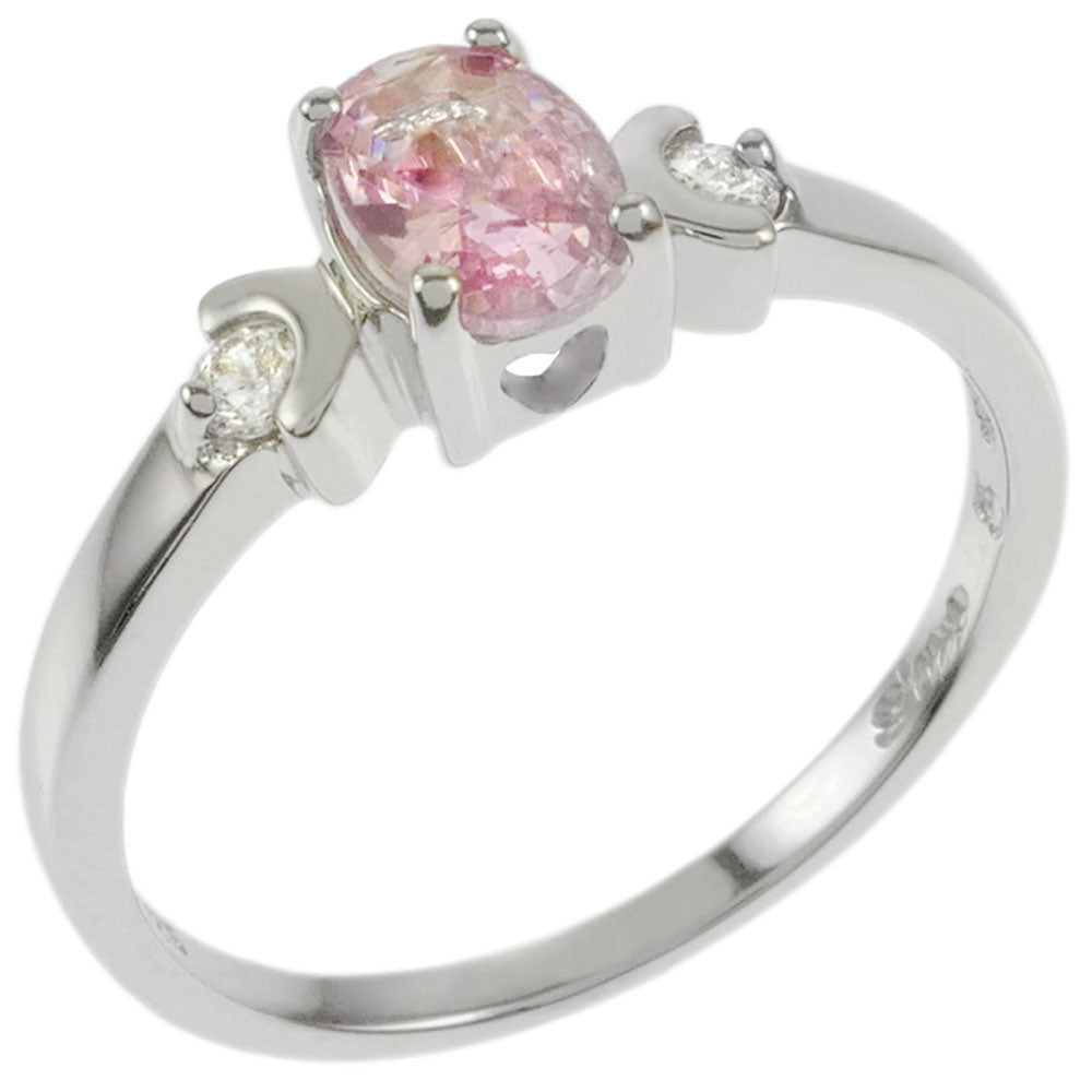 Oval Pink Cubic Zirconia Silver Baby Ring
