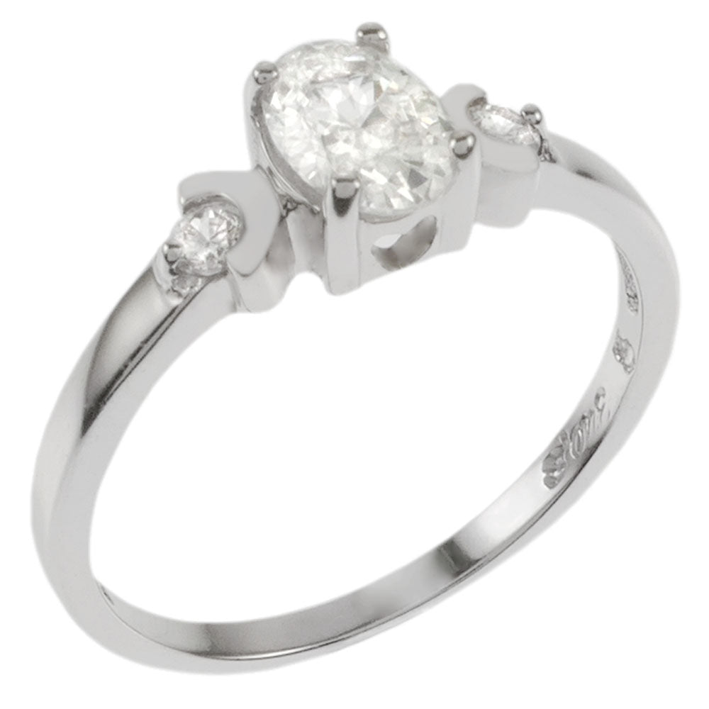 Sterling Silver 4*5mm Oval CZ Baby Ring