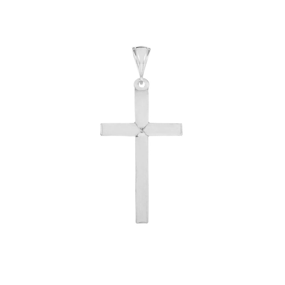 Italian Sterling Silver Round Tube Cross Pendant