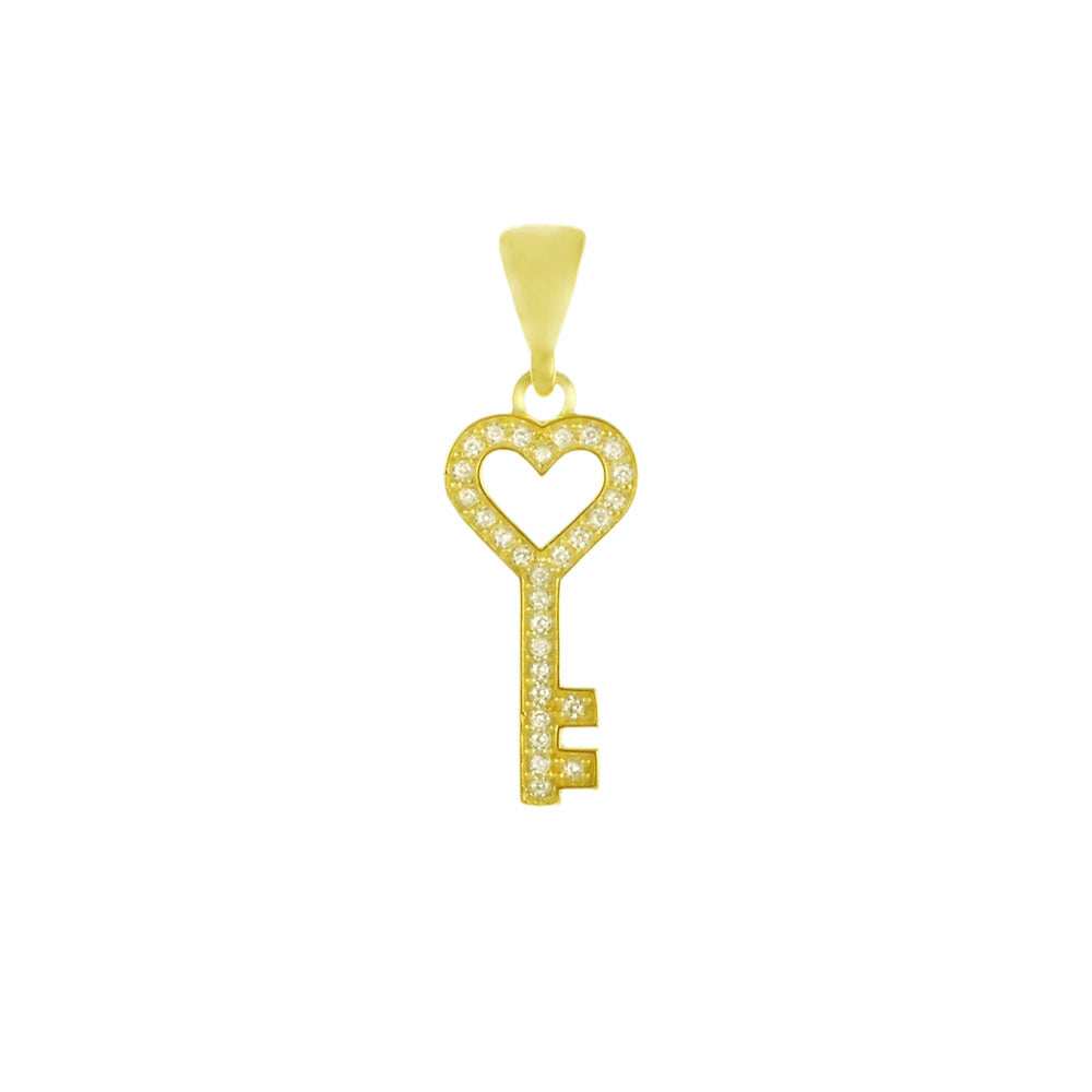 Sterling Silver Gold Plated Key Pendant