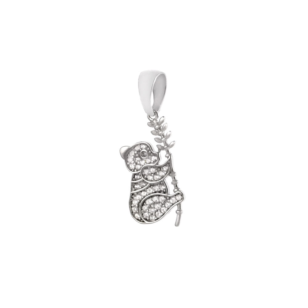 Koala Bear Zirconia Rhodium Pendant