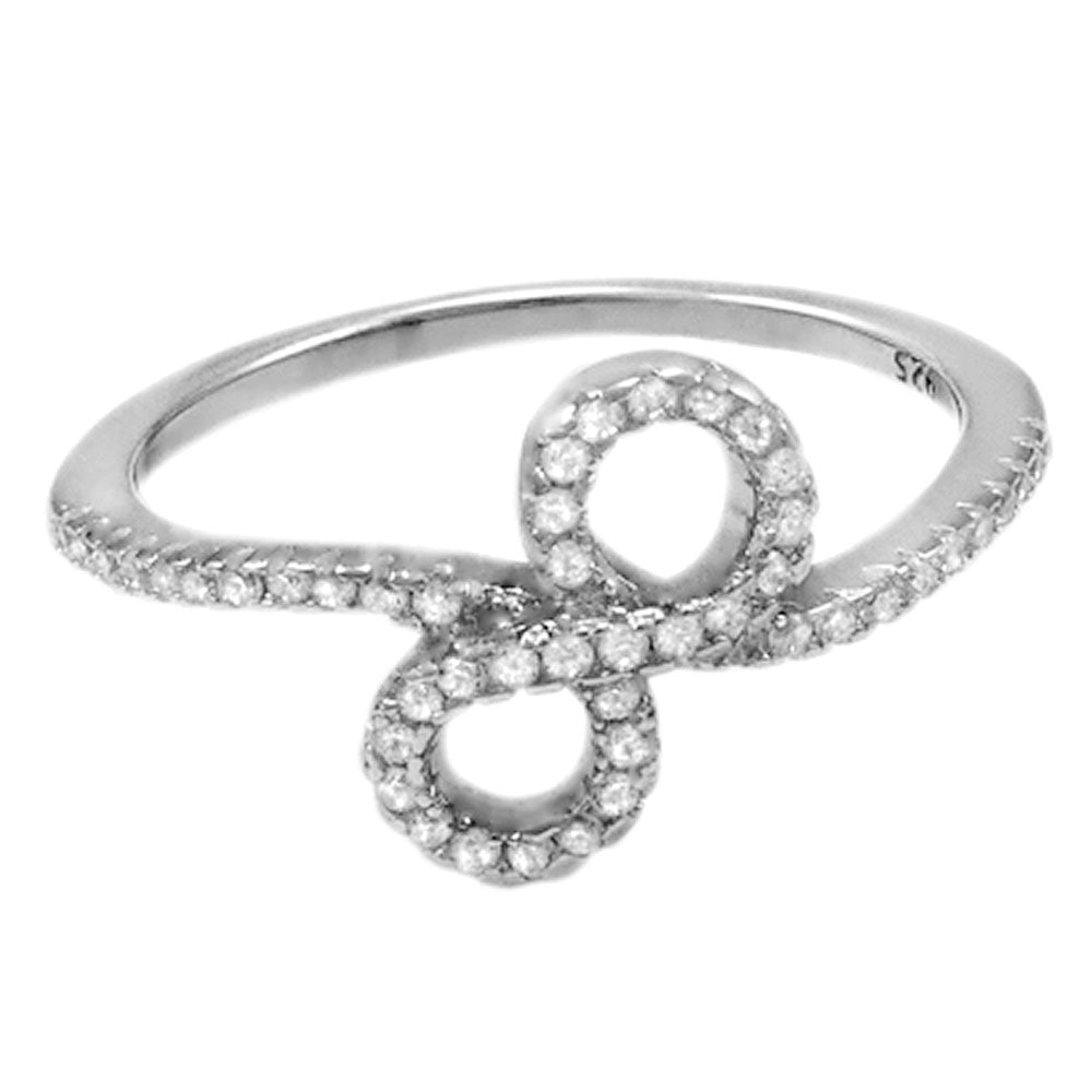 Sterling Silver Pave Cubic Zirconia Infinity Ring