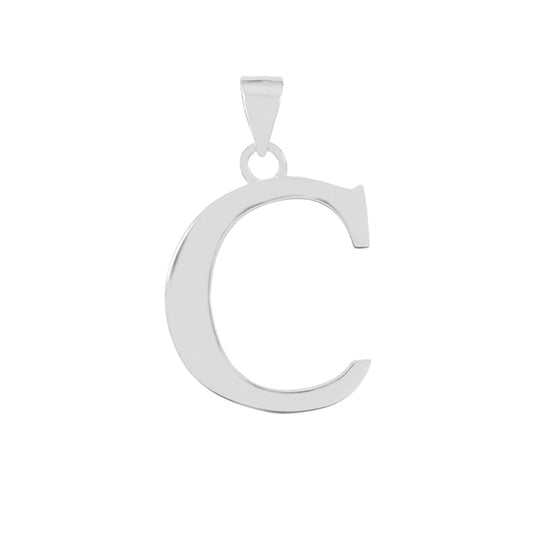 Sterling Silver Polish Initial C Pendant