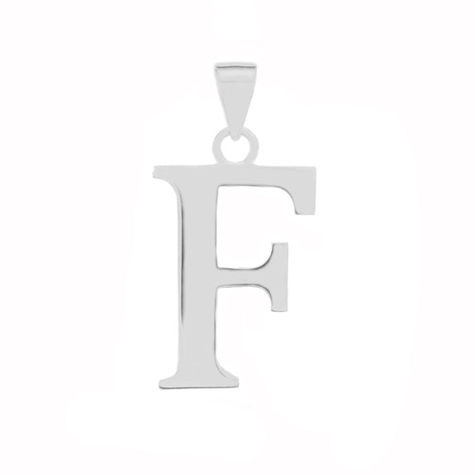 Sterling Silver Polish Initial F Pendant