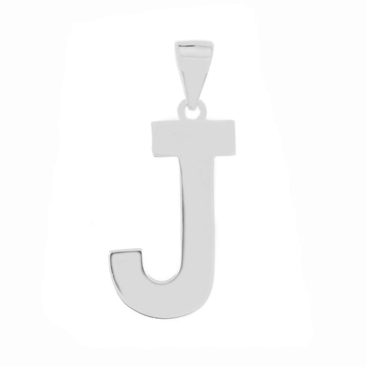 Sterling Silver Polish Initial J Pendant