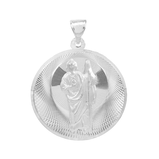 Saint Jude Thaddeus 3D Diamond Cut Medal Pendant