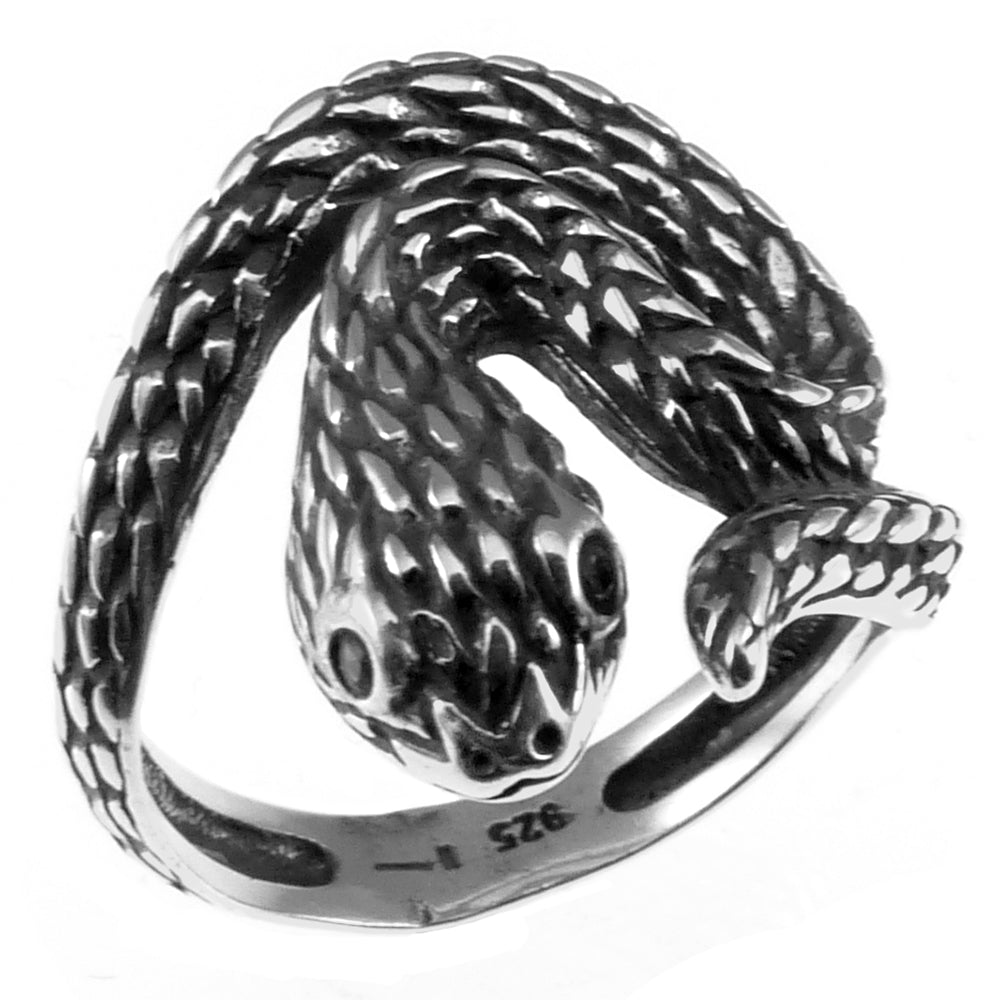 Sterling Silver Oxidized  Snake Ring