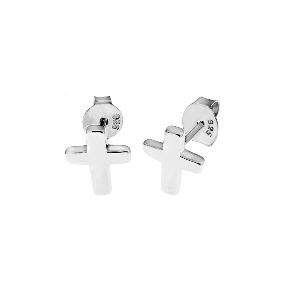 Cross Sterling Silver Rhodium Stud Earrings