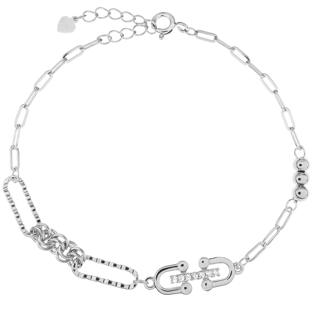 paperclip chain sterling silver bracelet