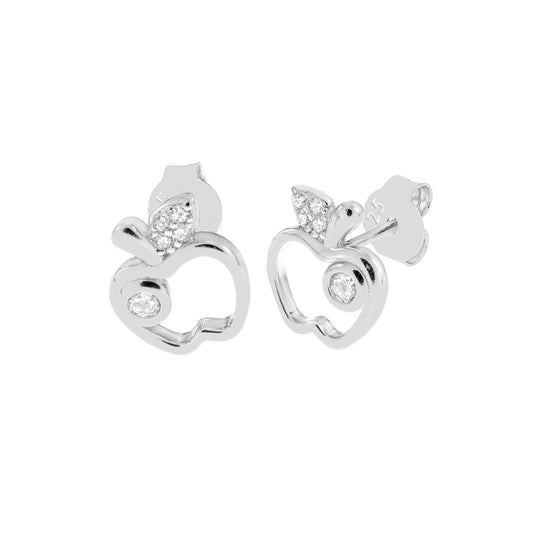 Sterling Silver - Apple Stud Earrings