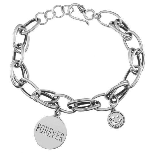 Sterling Silver Oval Link Engravable Bracelet