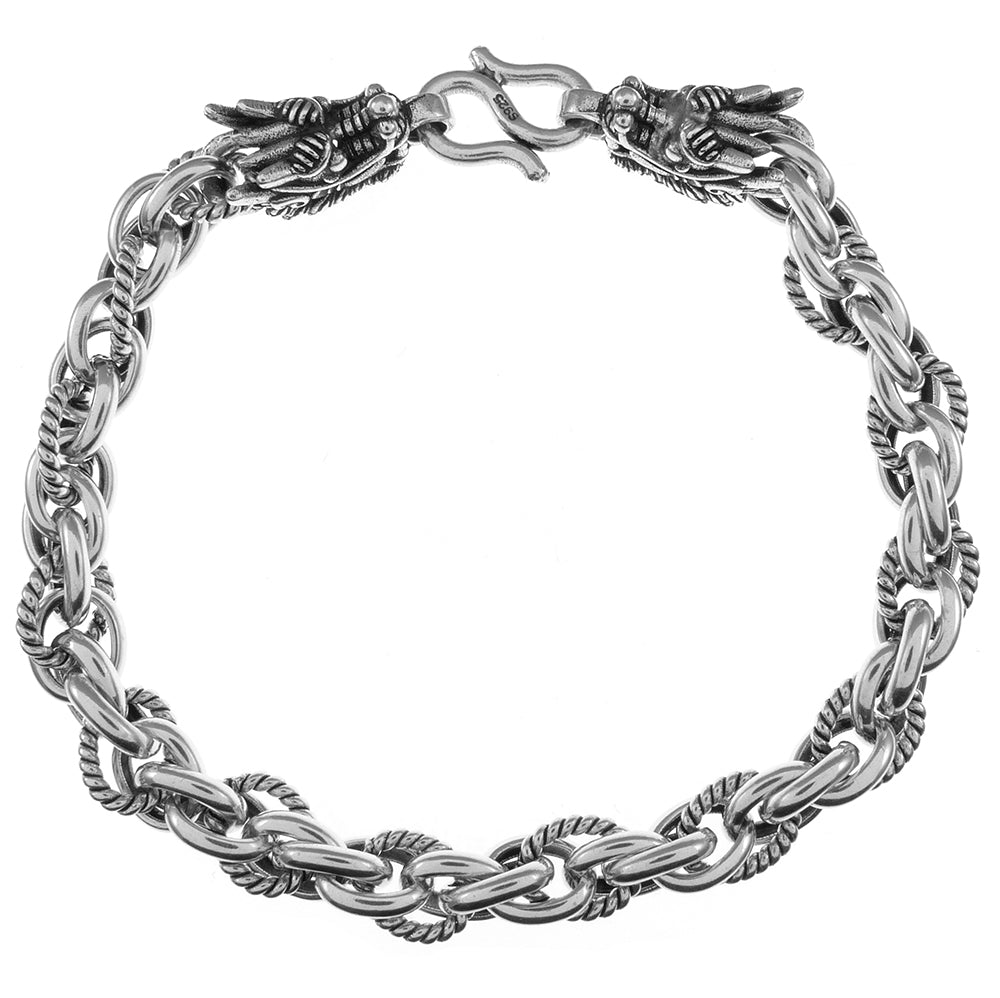 Unique Sterling Silver Dragon Head Bracelet