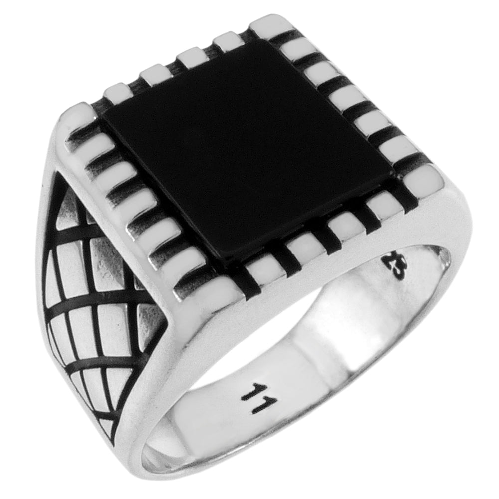 Black Onyx Sterling Silver Men Ring