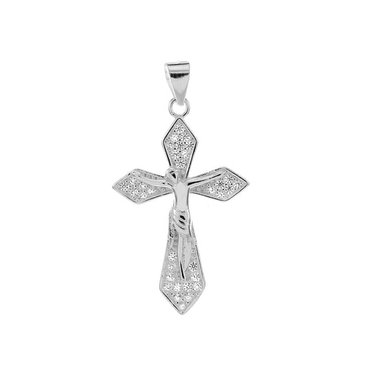 Gem-Studded Gothic Crucifix Charm Pendant