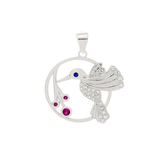 Hummingbird CZ Sterling Silver Pendant