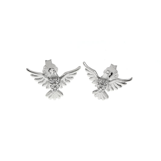 Cubic Zirconia Eagle Stud Earrings