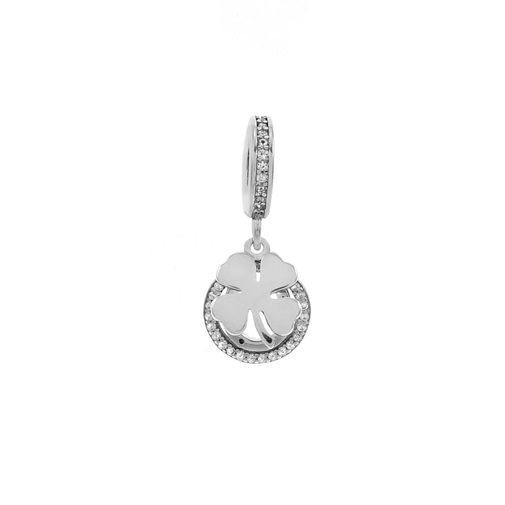 Sterling Silver Clover Horseshoe Lucky Charm Pendant