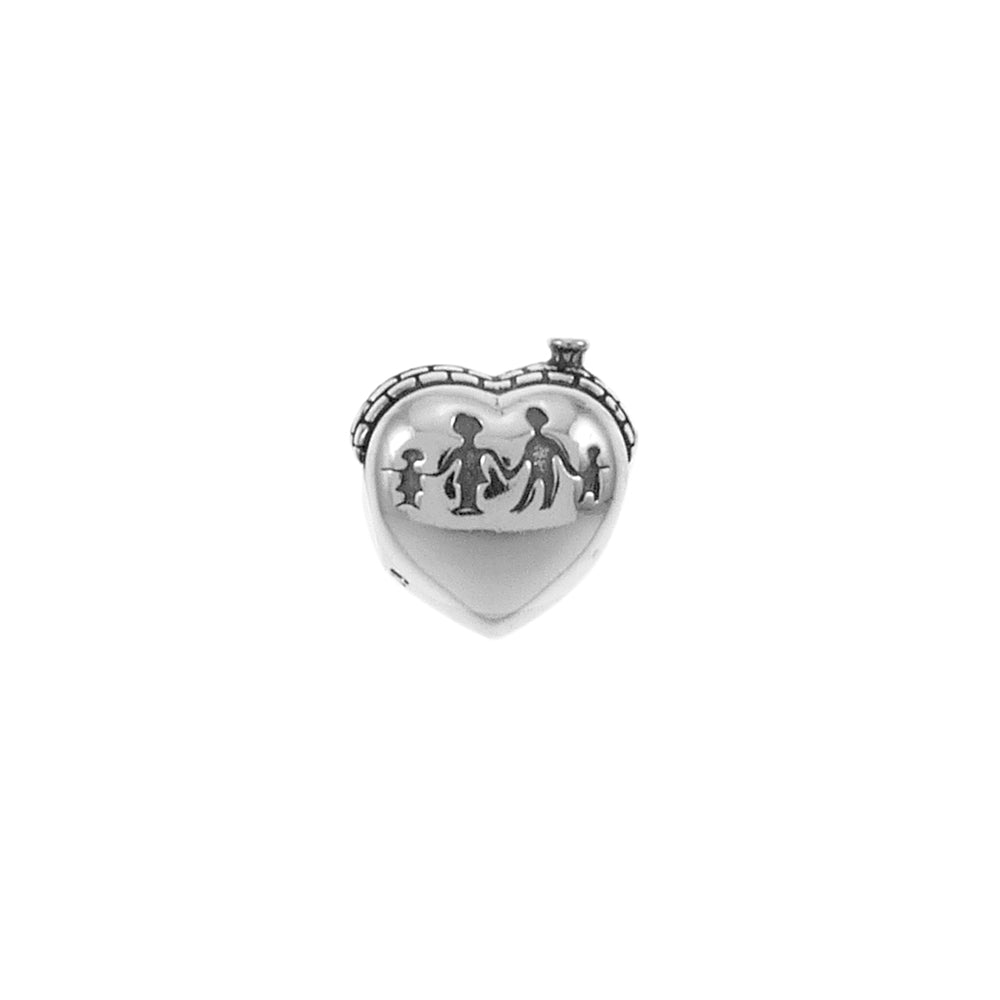 Family Heart Sterling Silver Charm Pendant