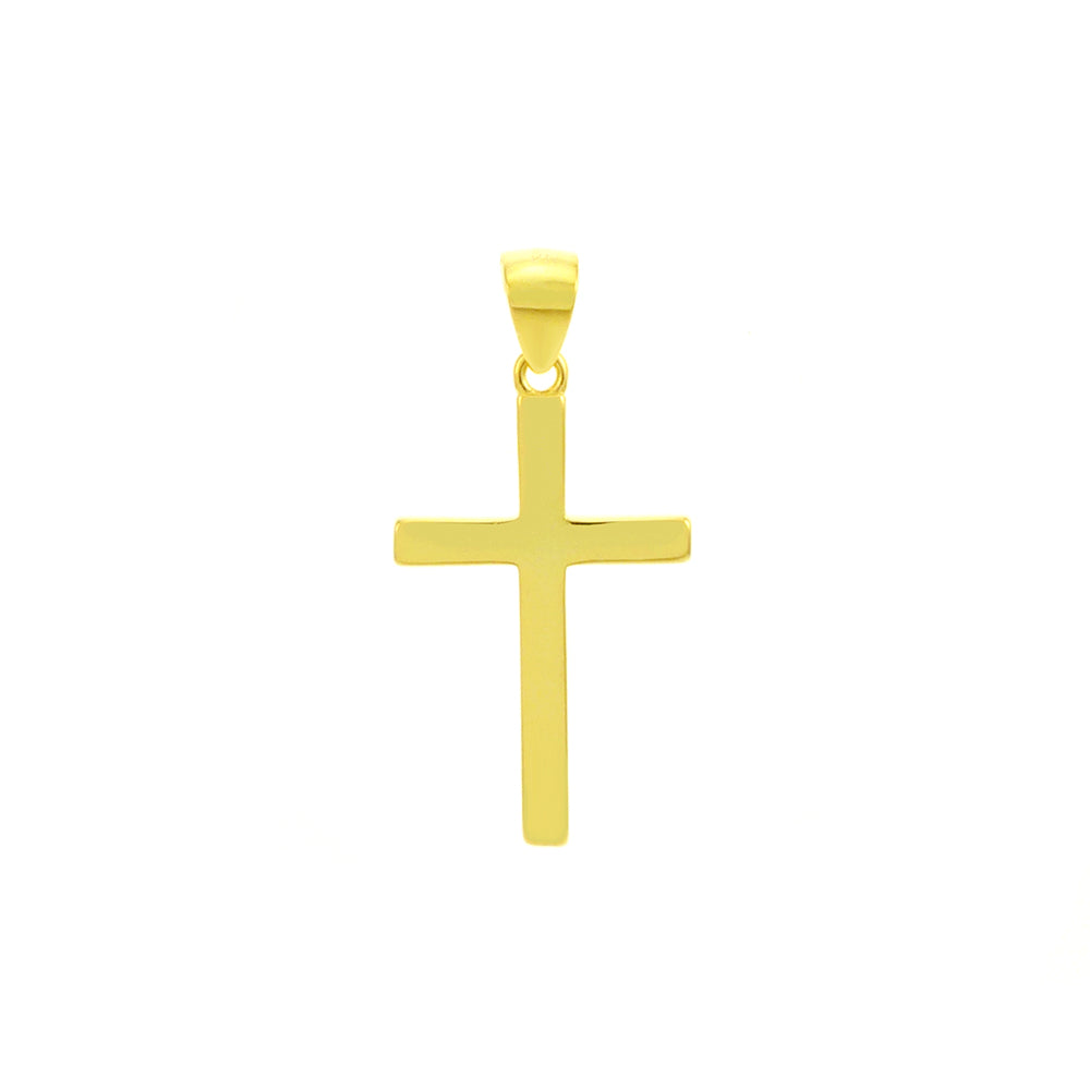 Gold Plated Polished Cross Pendant