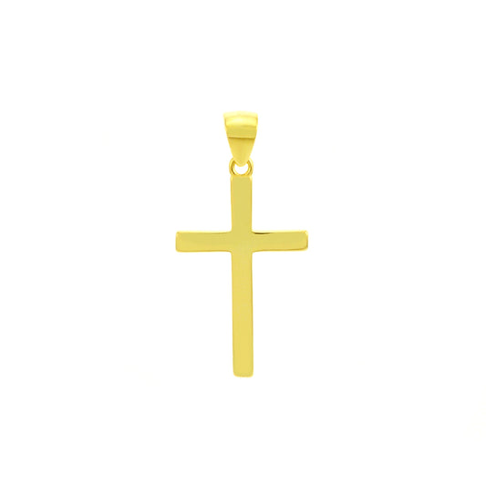 Gold Plated Polished Cross Pendant