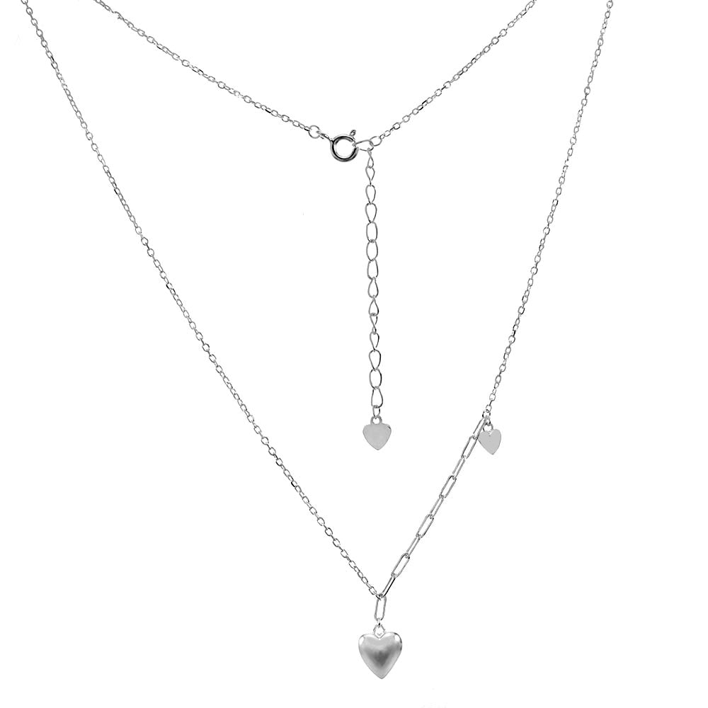 Mix and Match Chain Sterling Silver Heart Necklace