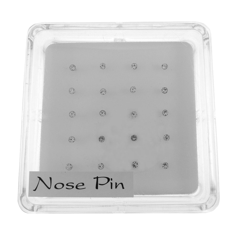 2mm Round Crystal Nose Stud with Ball End