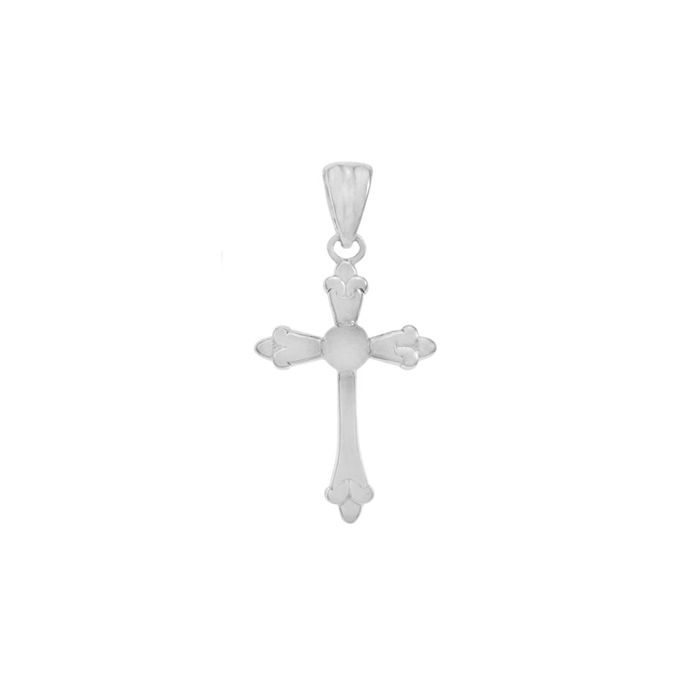 Small Cross Sterling Silver Rhodium Pendant