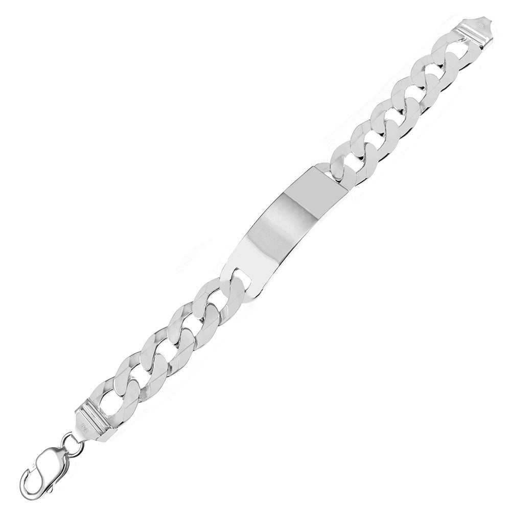 Italian Sterling Silver 14mm Curb ID Bracelet