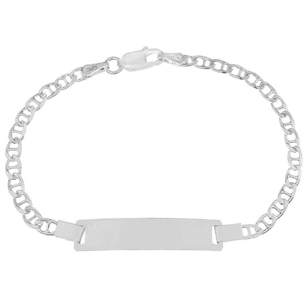 Italian Sterling Silver Marina 6MM ID Baby Bracelet