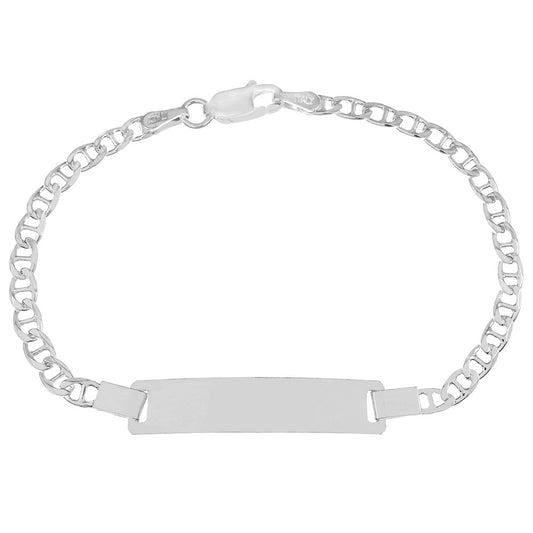 Italian Sterling Silver Marina 6MM ID Baby Bracelet