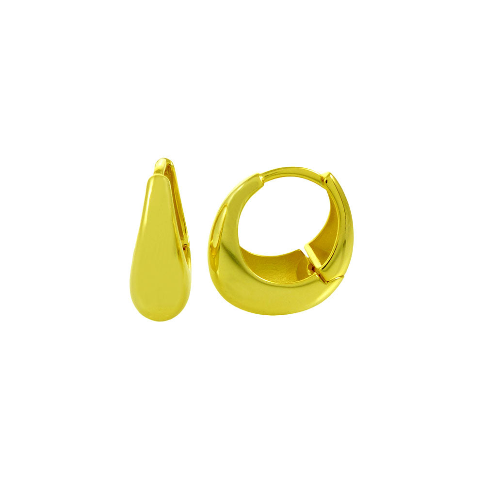 Chunky Hoop Sterling Silver Gold Plated Earrings