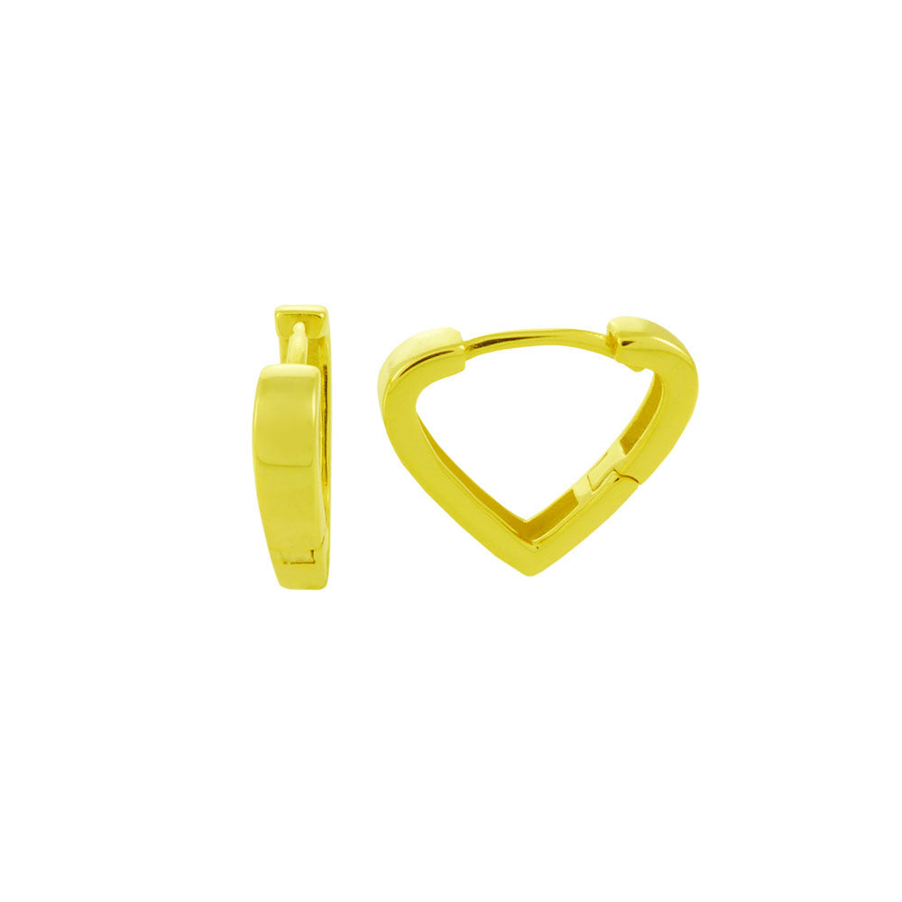 Gold Plated V Shape Huggie Hoop Earrings