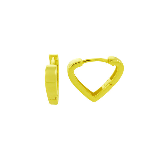 Gold Plated V Shape Huggie Hoop Earrings