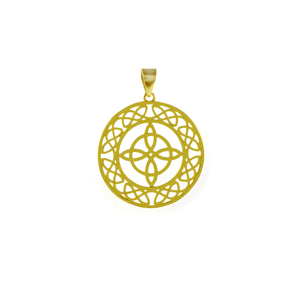 Witches Knot Sterling Silver Gold Plated Pendant