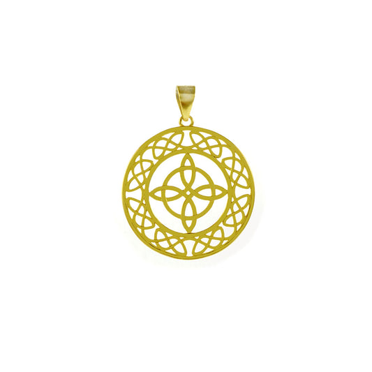 Witches Knot Sterling Silver Gold Plated Pendant