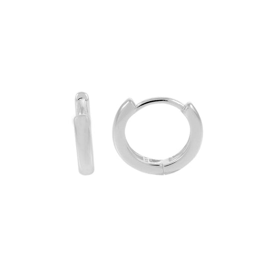 .925 Sterling Silver Polished Small Huggie Hoop Earrings