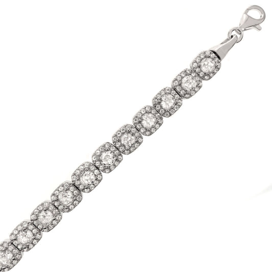 Halo Cubic Zirconia Tennis Bracelet