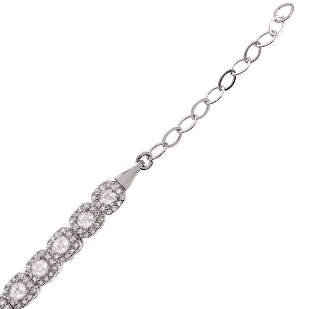 Halo Cubic Zirconia Tennis Bracelet