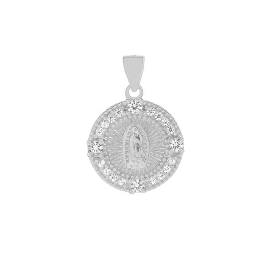 Lady of Guadalupe CZ Medal Pendant