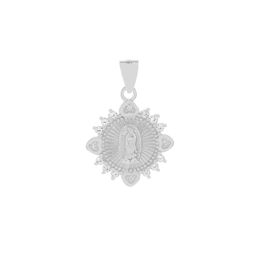 Lady of Guadalupe CZ Medal Pendant