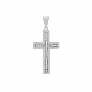 Sterling Silver CZ Cross Pendant