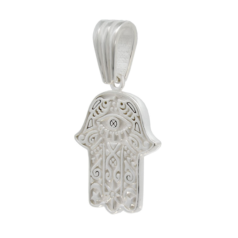 Hamsa Hand Sterling Silver Pendant