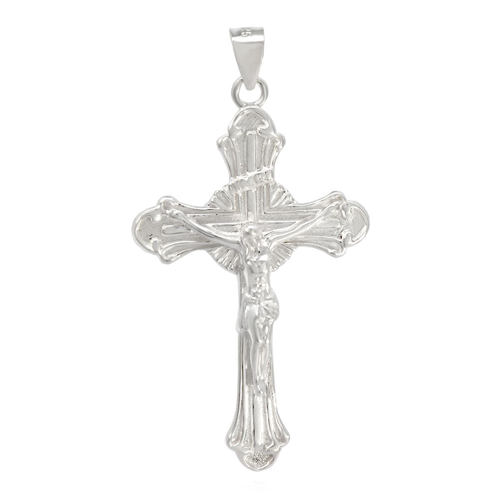 large detailed sterling silver crucifix pendant